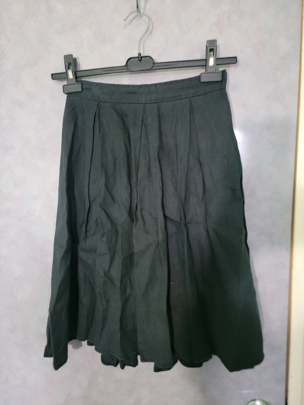 Miss Meme Black A-Line Pleated Skirt